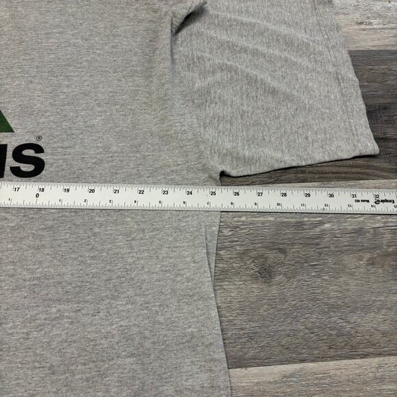 Vintage 90s Y2K Adidas Heather Gray Mens XL Center Logo Short Sleeve T-Shirt - Picture 7 of 10